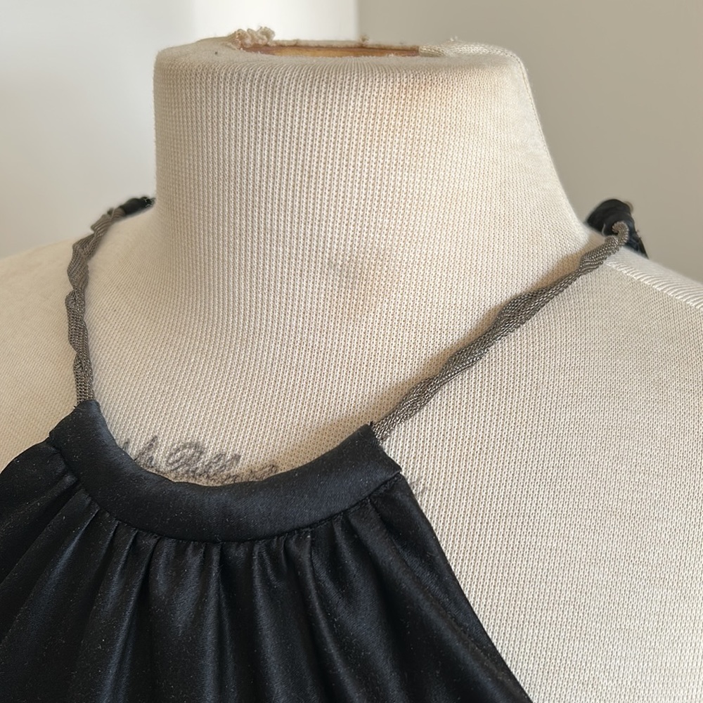 Satin little black dress